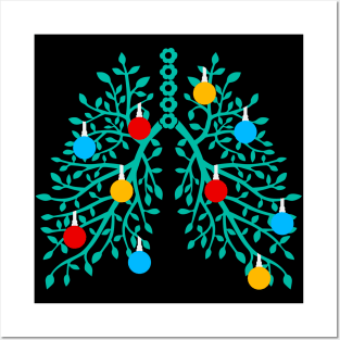 Lungs With Christmas Lights Respiratory Therapist Xmas Gift Posters and Art